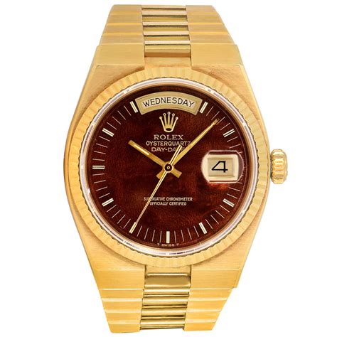 rolex day date yellow gold wood dial